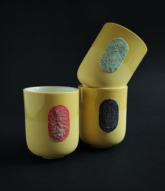 Grip cup - yellow & mint