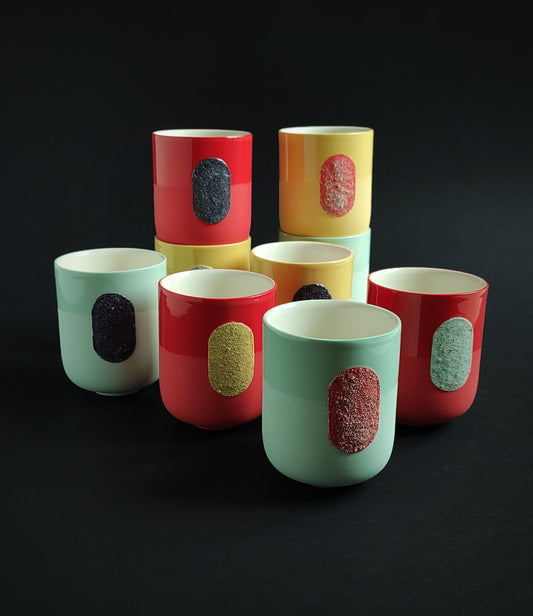 Grip cup -  red & mint