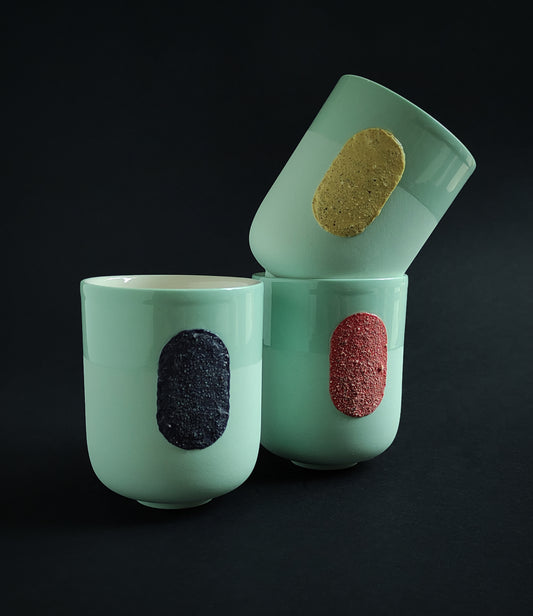Grip cup - mint & coral